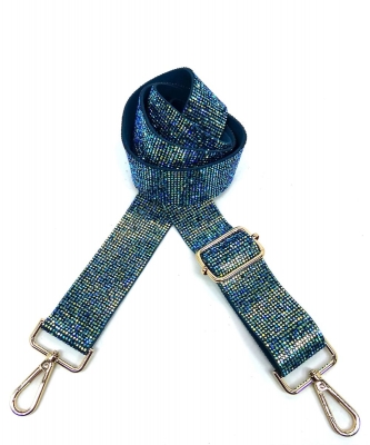 Rhinestone Guitar Strap RS038W TEAL AB